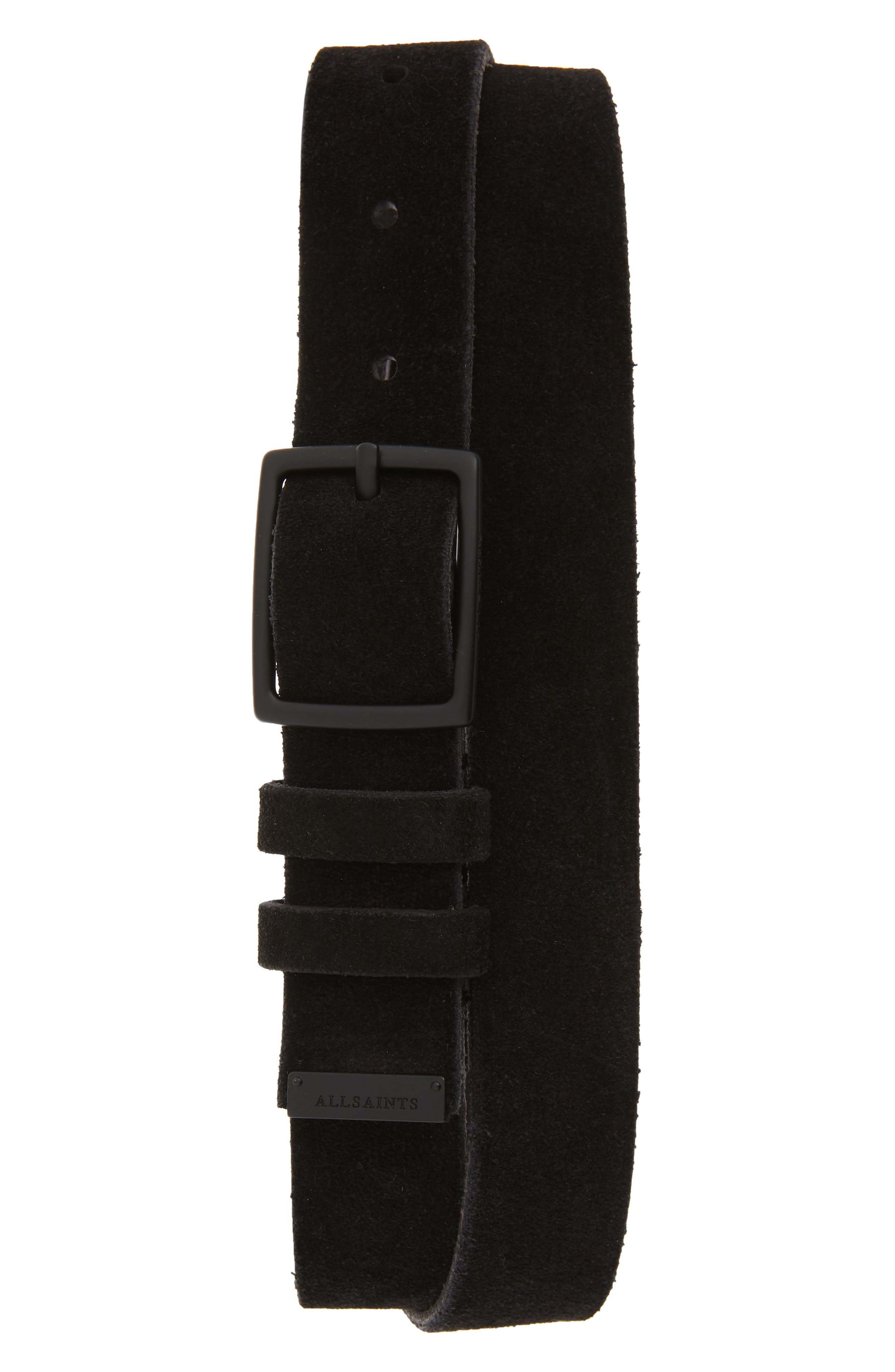 Allsaints Suede Belt, Black