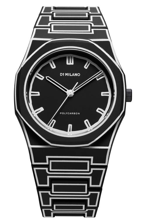 Shop D1 Milano Sketch Polycarbonate Bracelet Watch, 40.5mm In Black