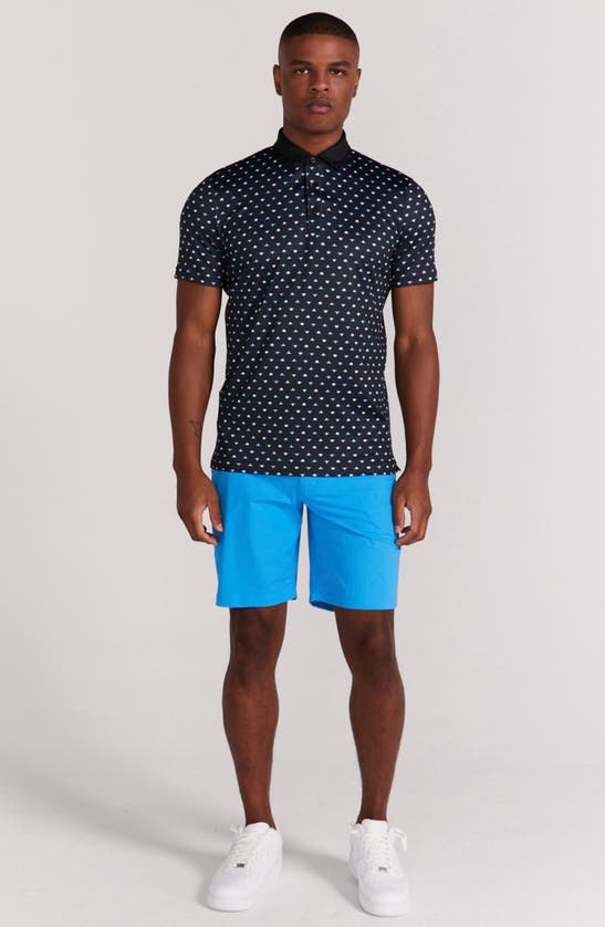 Shop Redvanly Ryder Lotus Print Polo In Black