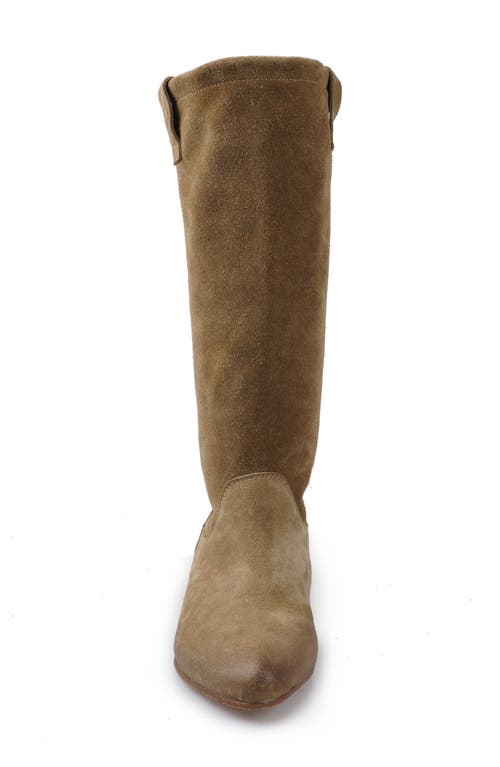Zigi Hidden Wedge Boot In Sand Suede