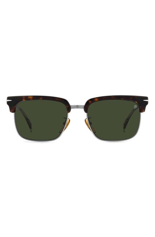 David Beckham Eyewear 55mm Rectangular Sunglasses in Havana Ruthen/Green