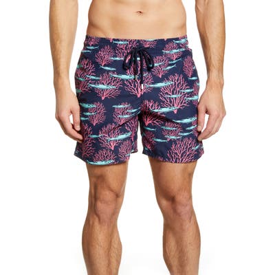 Vilebrequin Coral & Fish Swim Trunks, Blue
