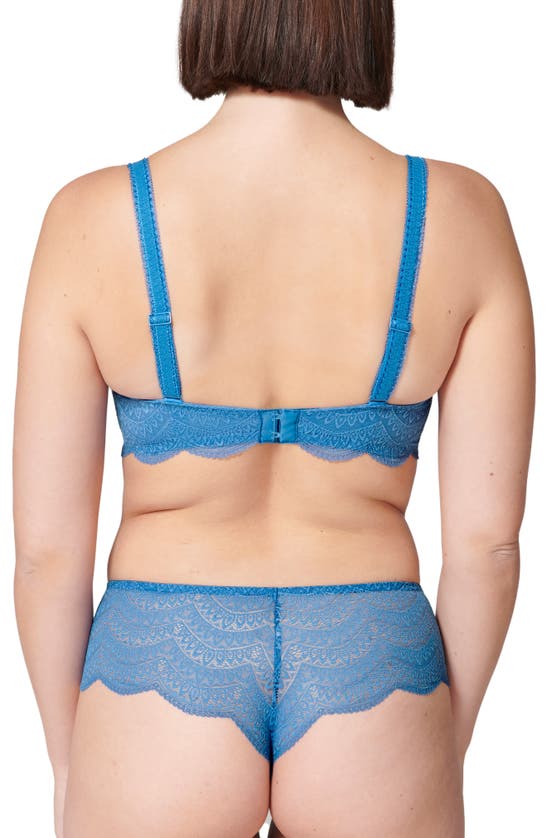 Simone Perele Karma Demi-cup Convertible Lace Bra In Myosotis Blue