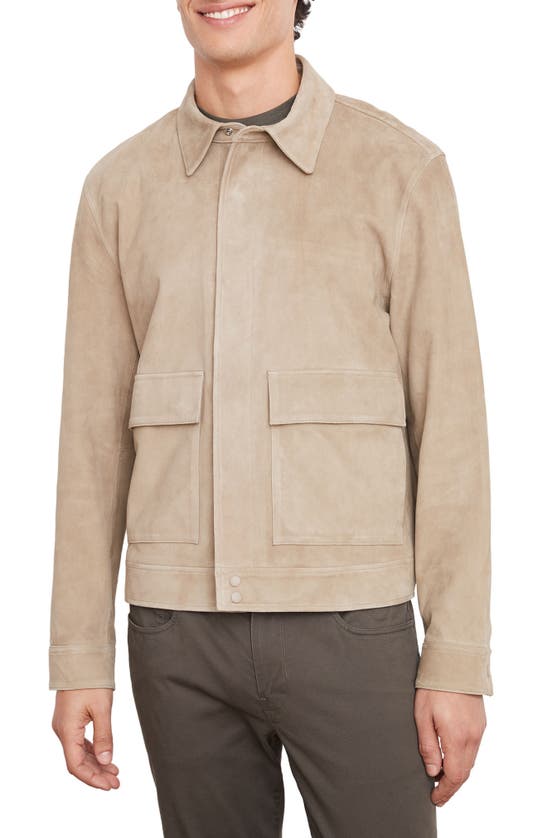 Vince Suede Jacket In Dark Dried Moss ModeSens