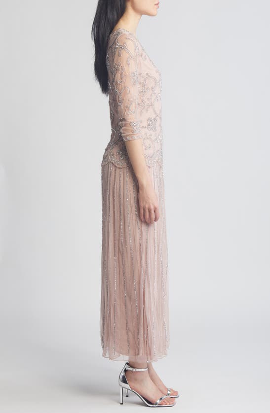 Shop Pisarro Nights Beaded Chiffon Gown In Lilac 531