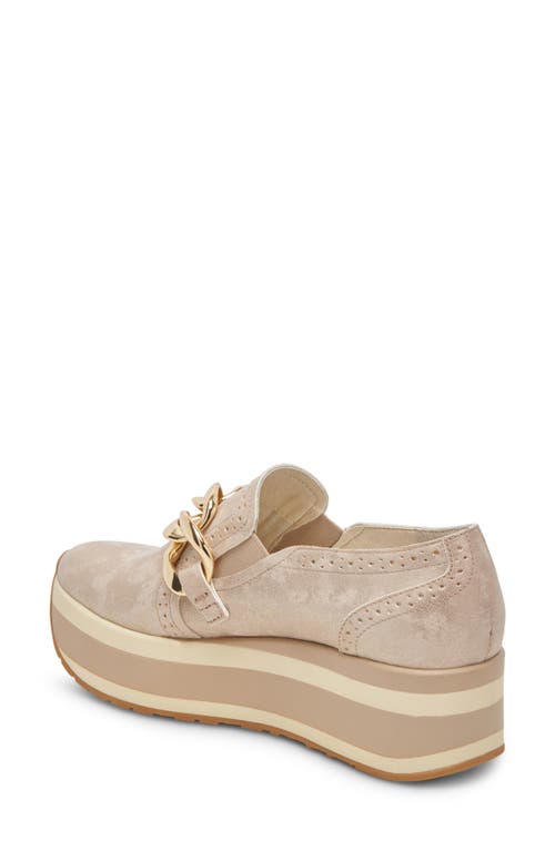 Dolce Vita Jhenee Platform Sneaker In Light Gold Nubuck