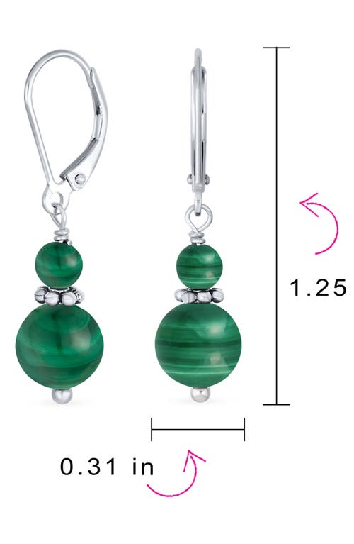 Bling Jewelry Resin Drop Earrings In Dark Green