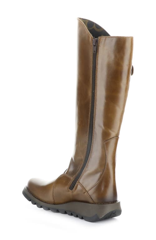 Shop Fly London Mol Wedge Boot In Camel Rug