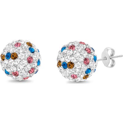 Lesa Michele Crystal Ball Stud Earrings