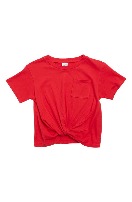 Melrose And Market Kids' Knot Front Tee In Red Lychee