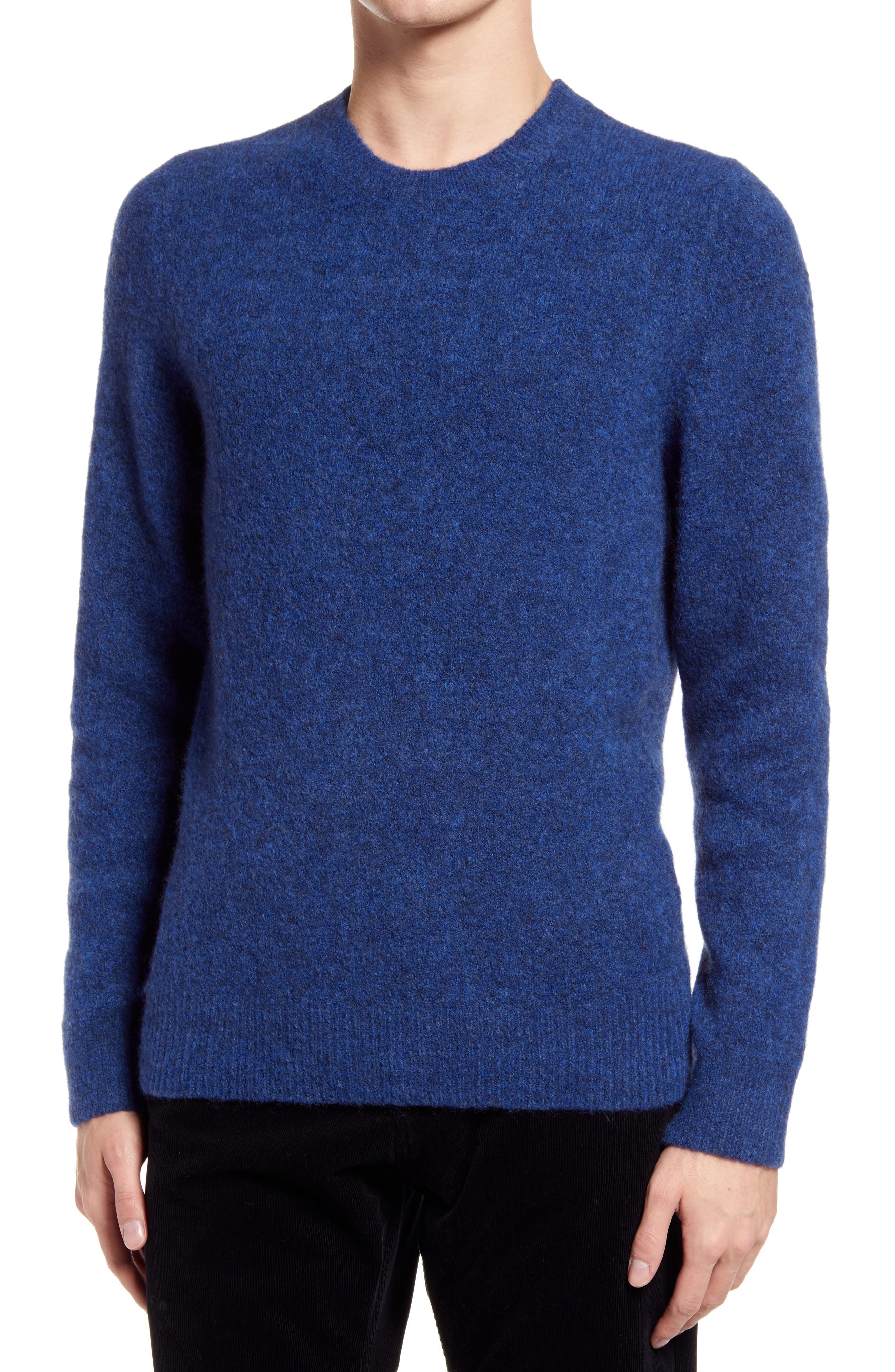A.p.c. Designer Diego Crewneck Wool Blend Sweater In Iah Bleu Fonce