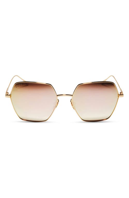 Diff Harlowe 55mm Square Sunglasses In Gold/taupe Flash