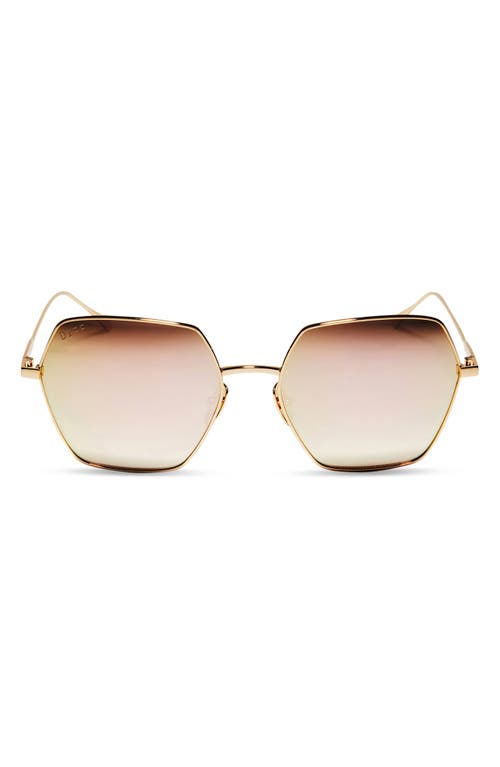 DIFF Harlowe 55mm Square Sunglasses in Gold/Taupe Flash at Nordstrom