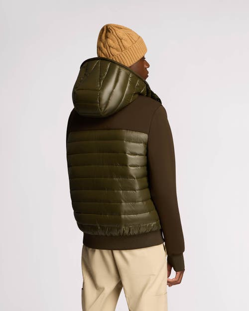 Alpenhaus Nimbus Lightweight Mixed Media Hybrid Bomber Jacket In Olive