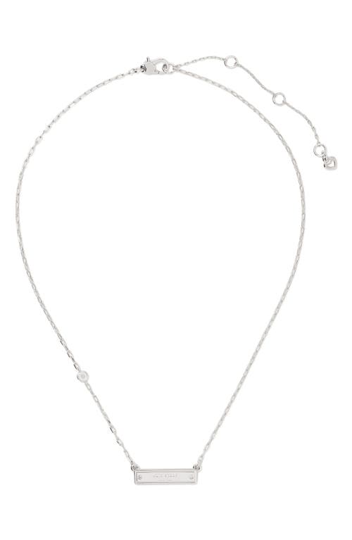 Shop Kate Spade New York Sam Icon Bar Necklace In Clear/silver.