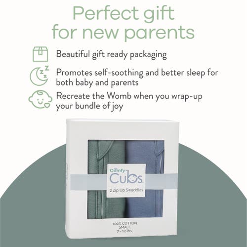 Comfy Cubs Swaddle Blanket Baby Girl Boy Easy Zipper Wrap 2 Pack Newborn Infant Sleep Sack In Nomadic Blue, Azul