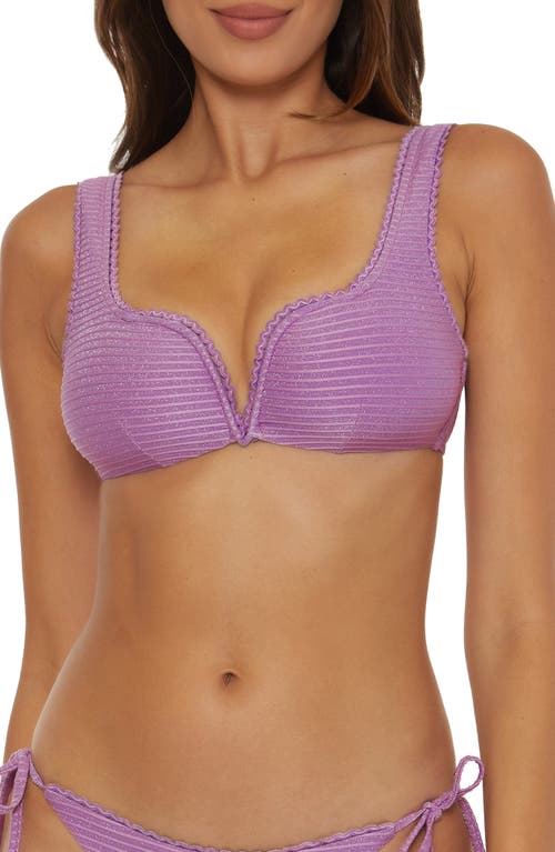 Becca Celeste Sparkle Rib Bikini Top Viola at Nordstrom,