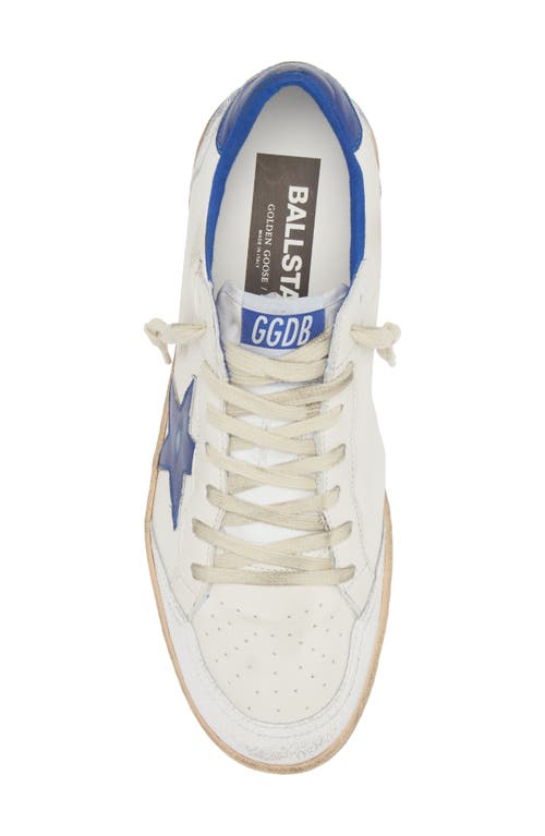 Shop Golden Goose Ball Star Low Top Sneaker In White/bluette