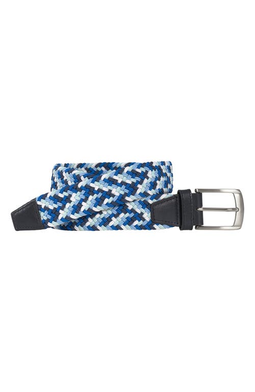 Johnston & Murphy Woven Stretch Knit Belt in Blue Multi