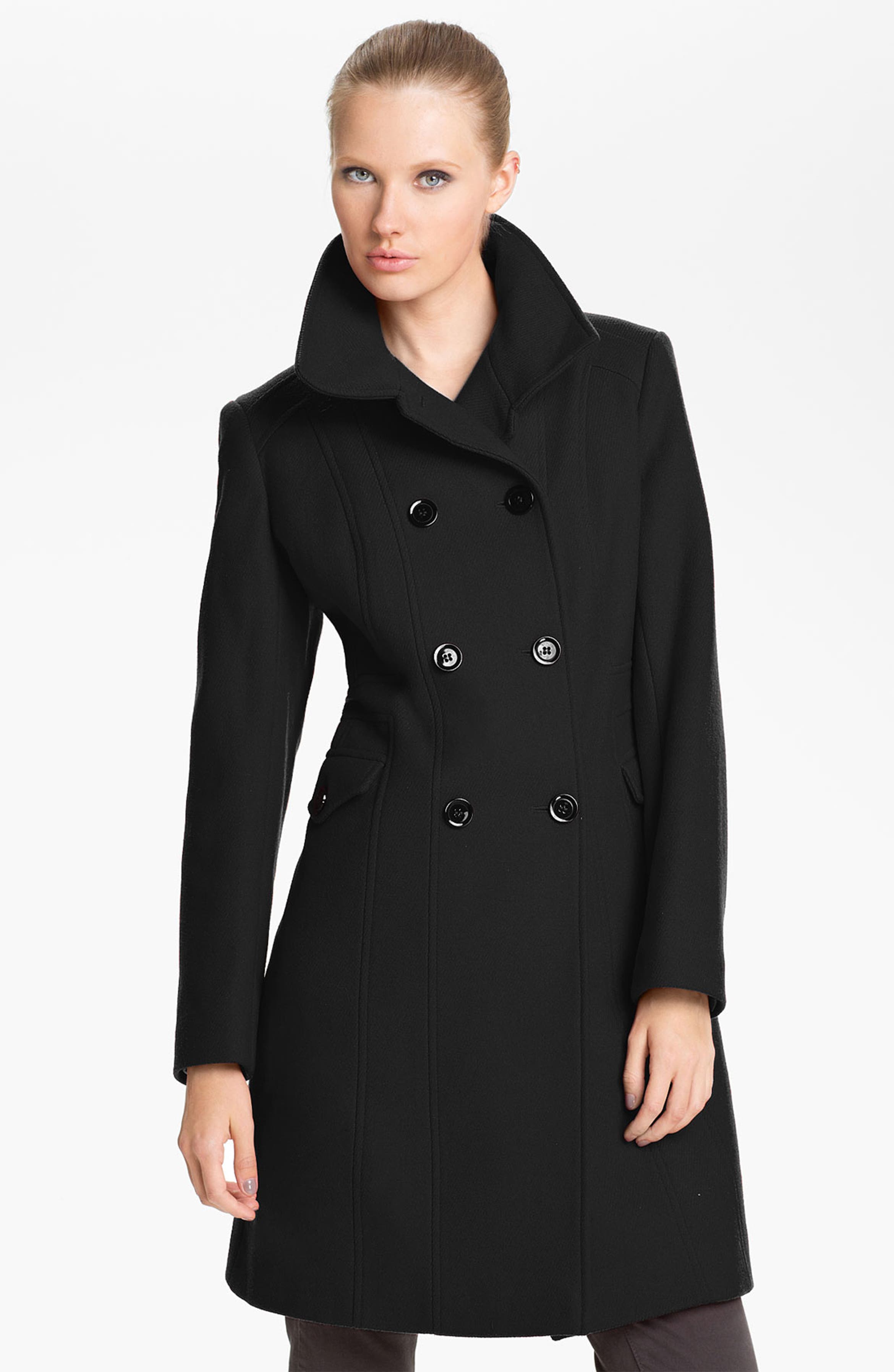 Nicole Miller Double Breasted Wool Blend Coat | Nordstrom
