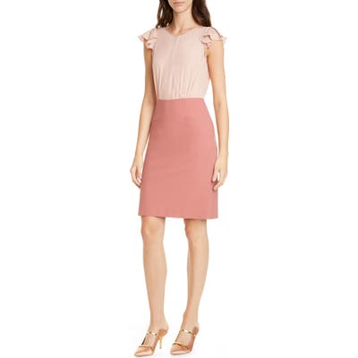 Tailored By Rebecca Taylor Stretch Suiting Dress, Pink