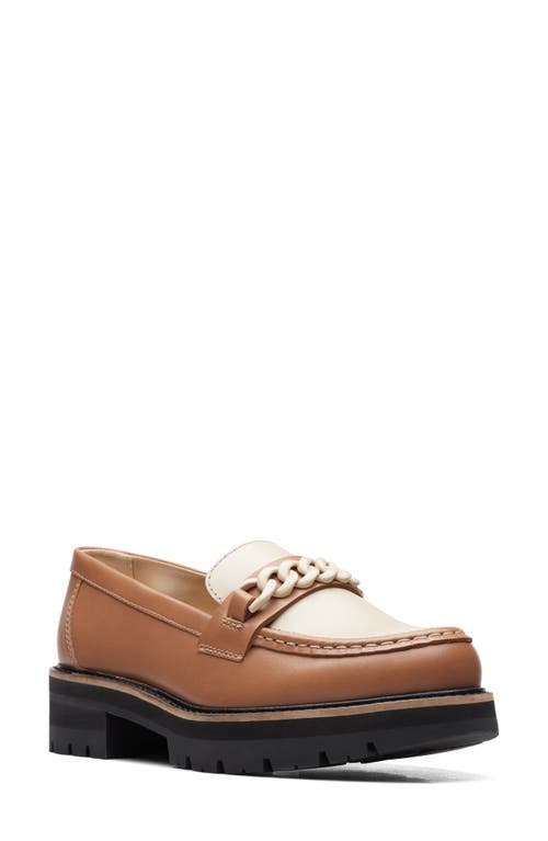 Clarks(r) Orianna Edge Platform Loafer in Praline Leather