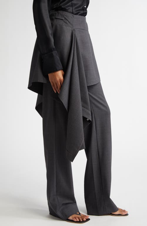 Shop Monse Tailored Skirt Trousers In Charcoal