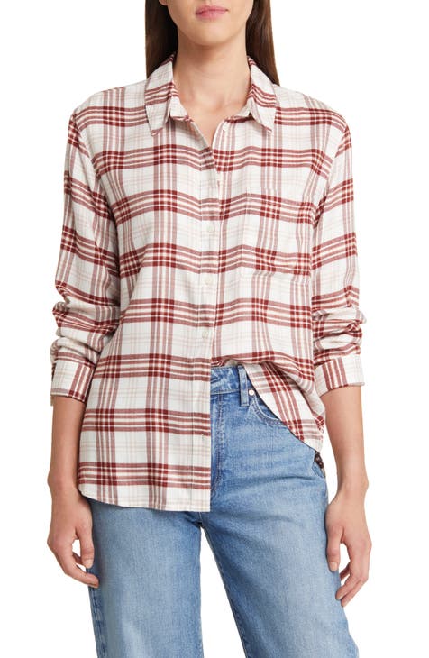 Classic Cotton Shirt - Party Plaid IVORY/RED POP