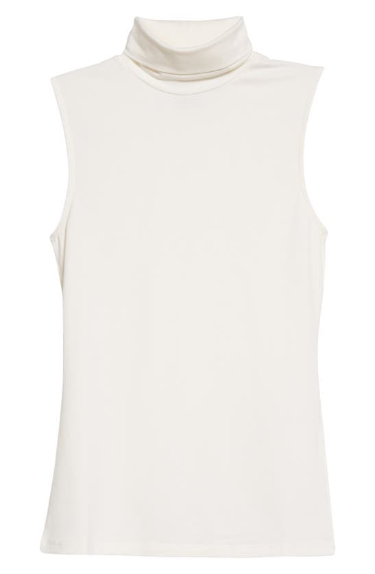 Shop Hugo Boss Boss Enani Sleeveless Turtleneck Top In Soft Cream