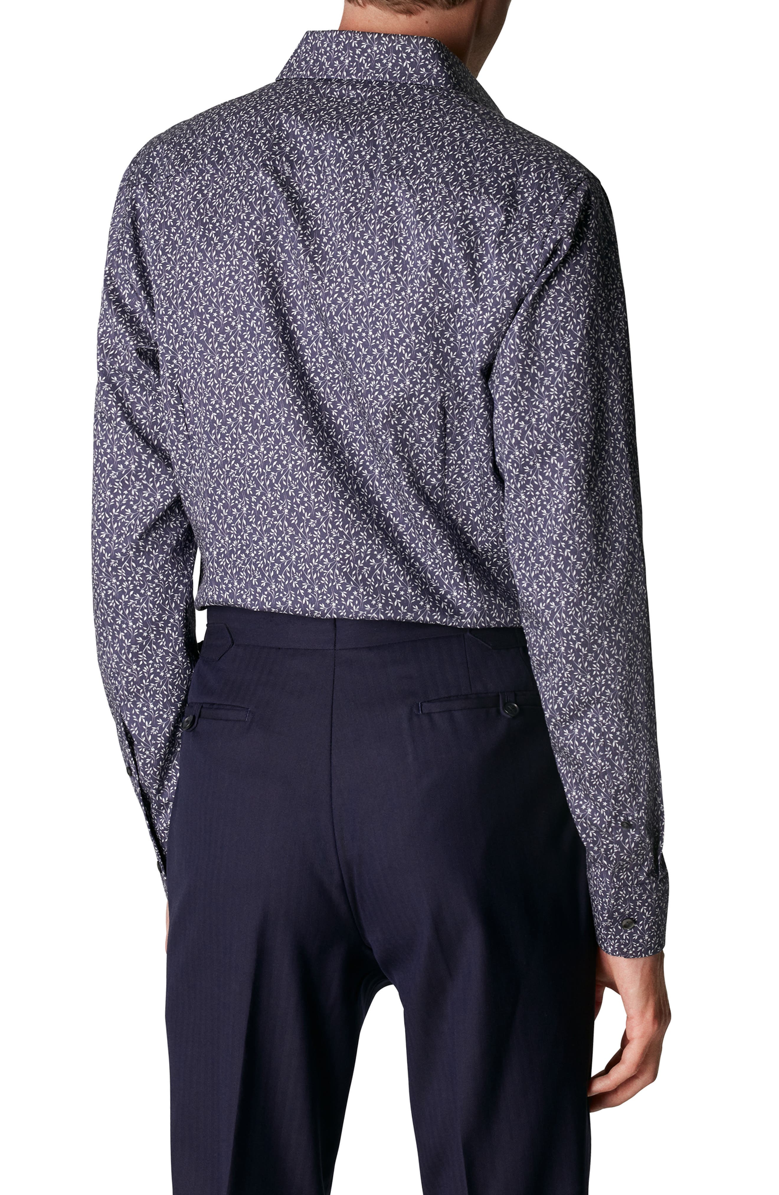 Eton Slim Fit Floral Print Dress Shirt 