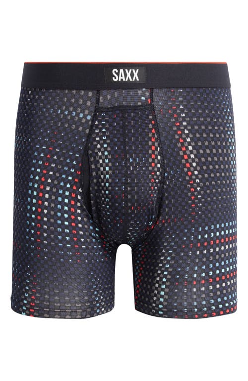 Shop Saxx Mesh Boxer Briefs In Optic Grid-black