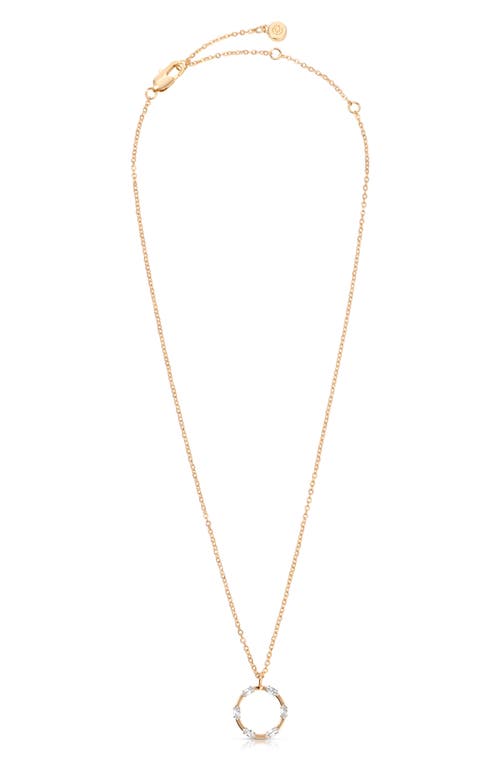 Ettika Marquise Cubic Zirconia Circle Pendant Necklace In Gold