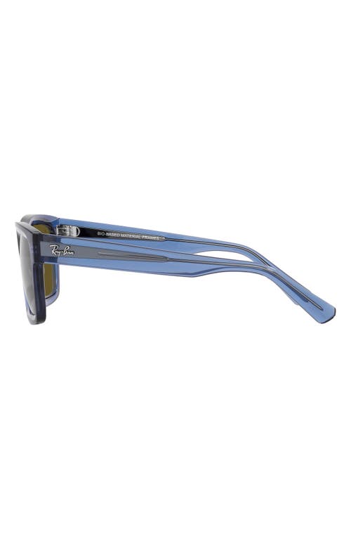 Ray Ban Ray-ban Warren 57mm Rectangular Sunglasses In Dark Brown/blue