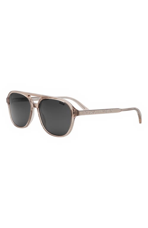 Shop Dior In N1i 57mm Navigator Sunglasses In Shiny Pink/smoke