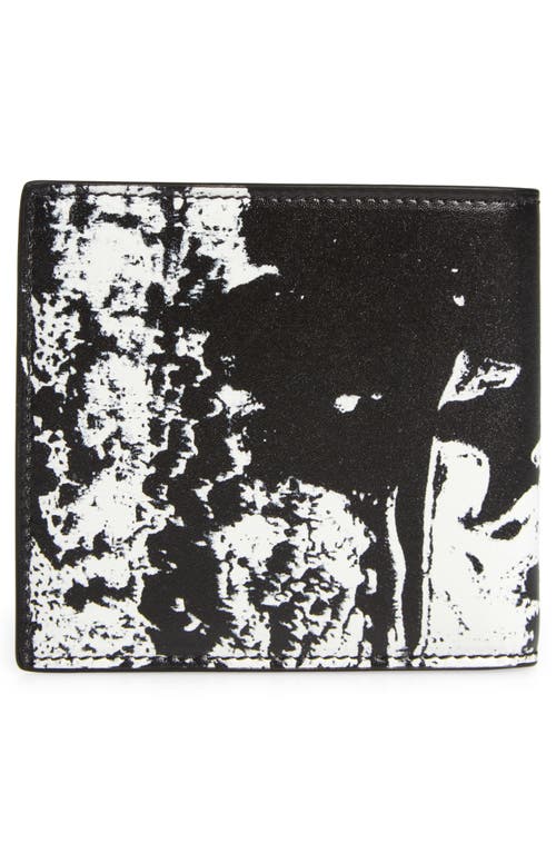 Shop Alexander Mcqueen Graffiti Logo Leather Bifold Wallet In Black/white