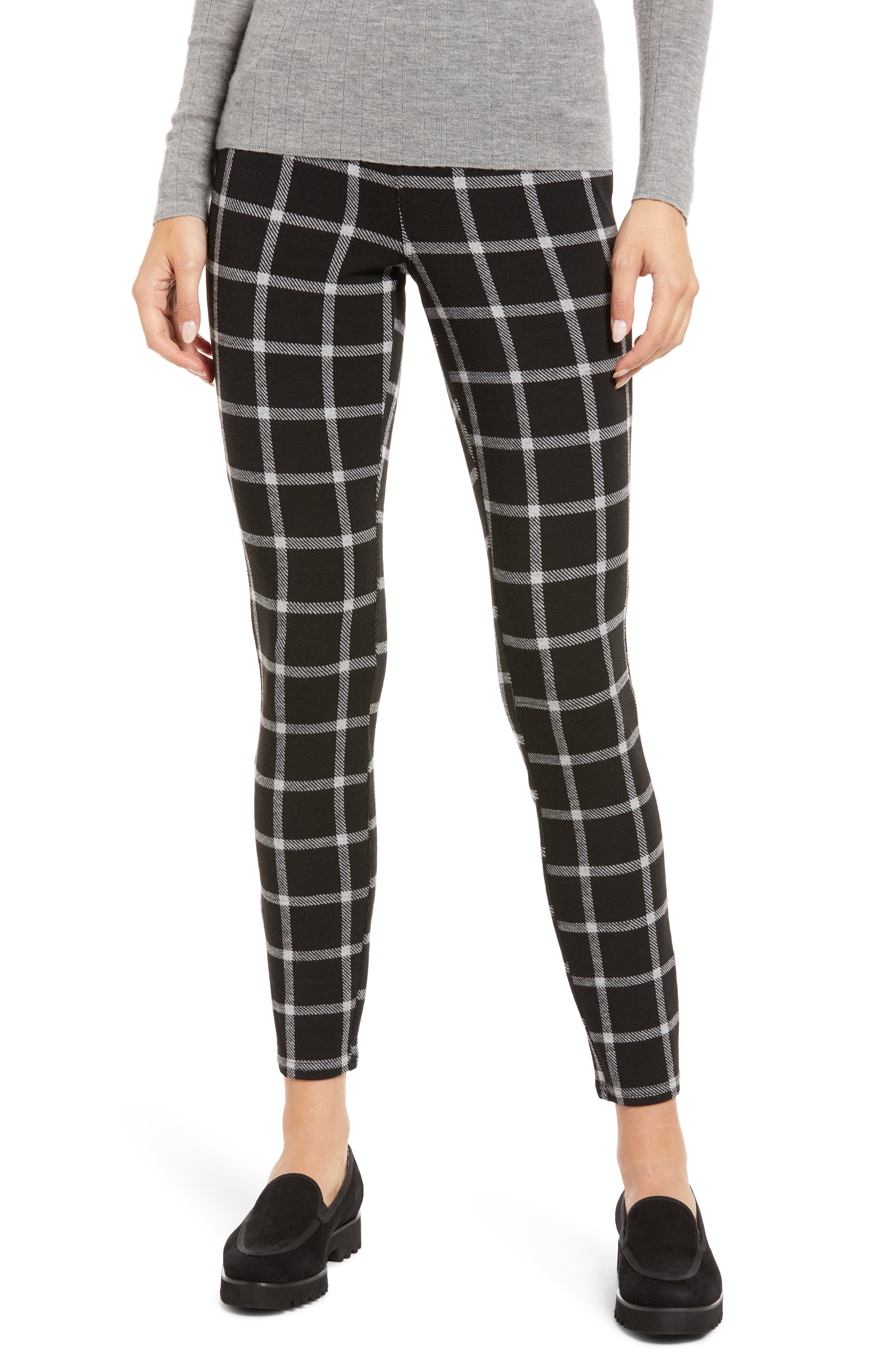 black and white checkered skinny pants