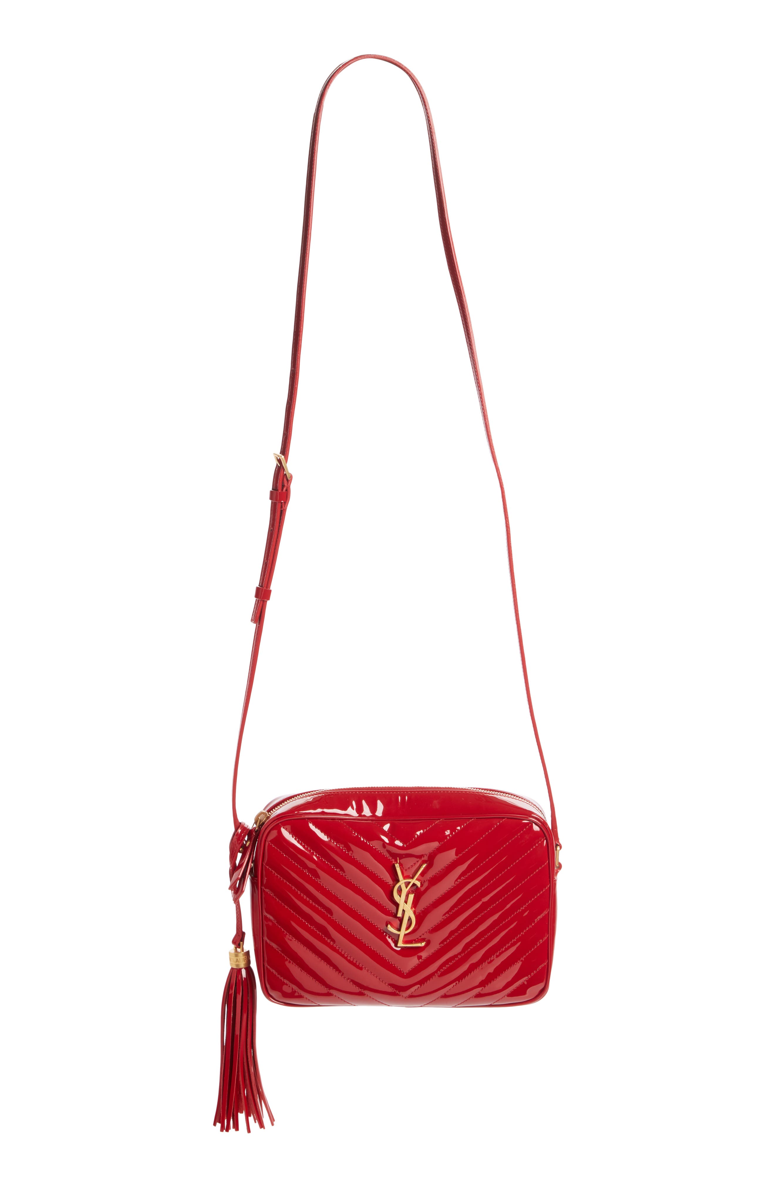 red patent leather ysl bag