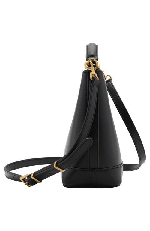 Shop Mango Mini Faux Leather Shopper Bag In Black