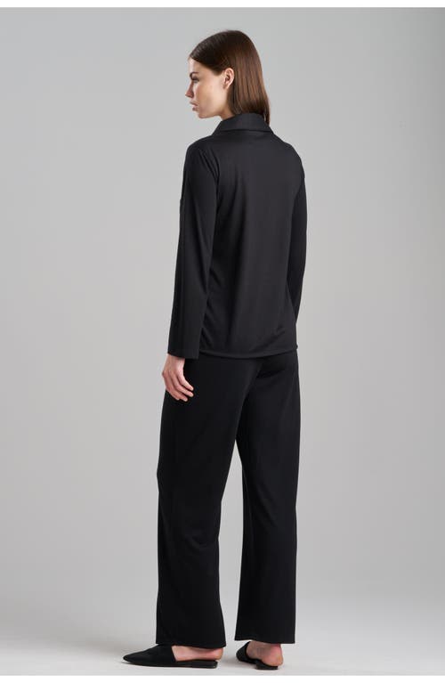 Natori Embroidery. Shangri La Notch Pj Set In Black