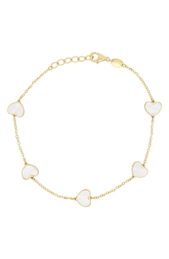 House Of Frosted Heart Station Chain Bracelet In Gold