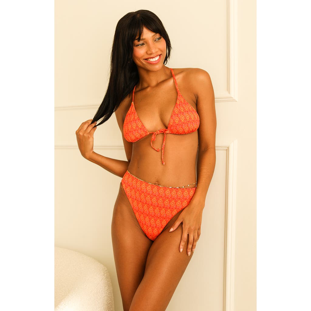 Dippin Daisys Seashore High Waist Cheeky Bikini Bottom In Morocco