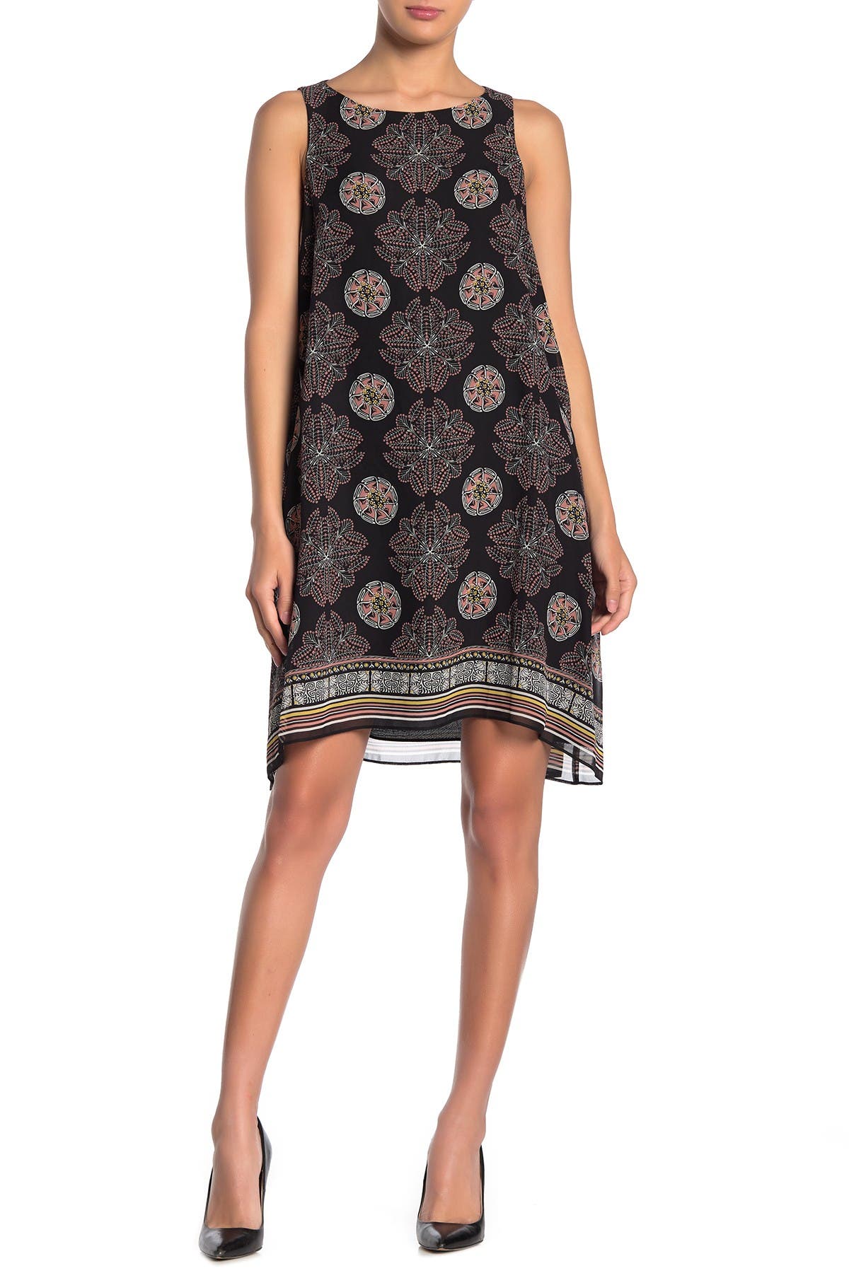 scarf print shift dress