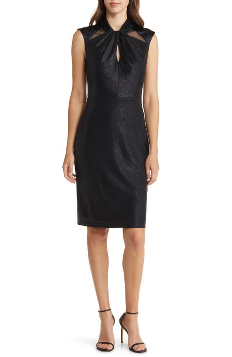 Calvin Klein 'Stretch Luxe' Belted Sheath Dress, Nordstrom