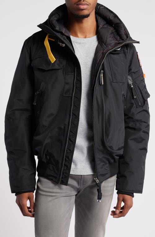 Parajumpers Gobi Hooded Bomber Jacket with Removable Down Liner in Black 