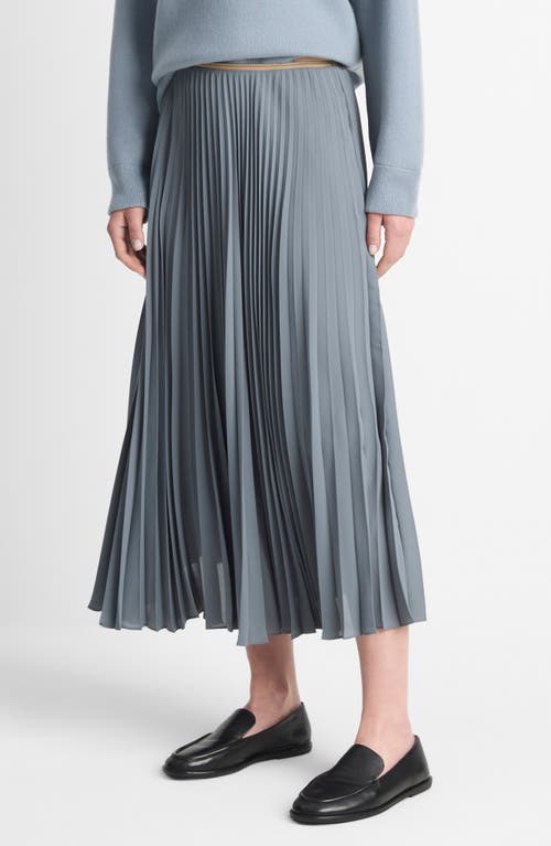 Shop Vince Pleated Midi Skirt In Lake Stone