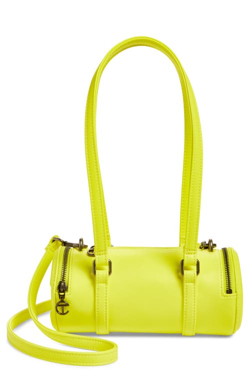 Shop Telfar Small Faux Leather Duffle Bag In Yellow