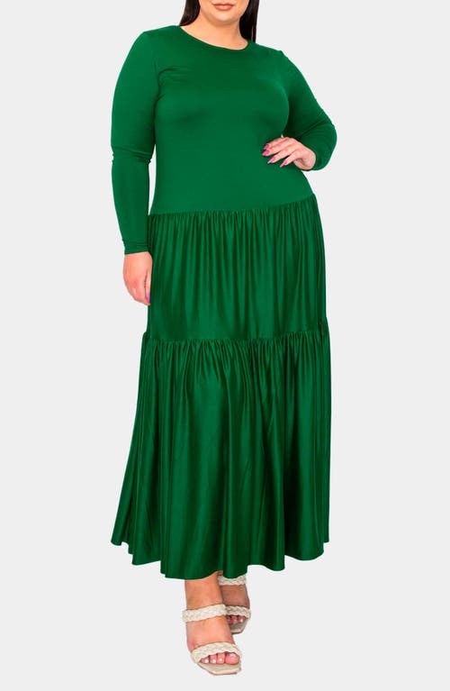 L I V D Long Sleeve Maxi Dress In Green