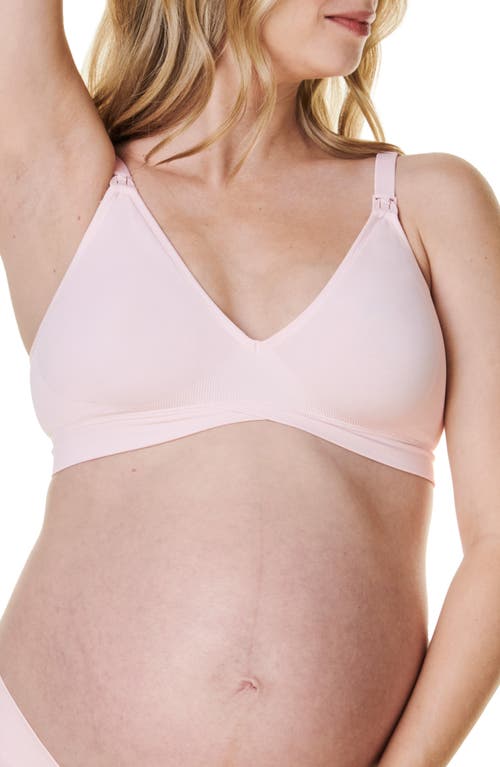 Bravado Designs V-neck Wireless Maternity/nursing Bra In Chalk Pink