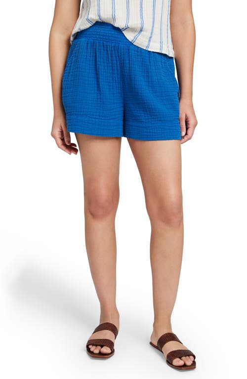 Faherty Dream Organic Cotton Gauze Shorts In Strong Blue