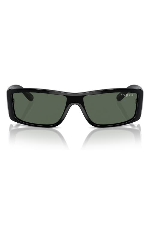 Shop Vogue 22mm Rectangular Sunglasses In Black